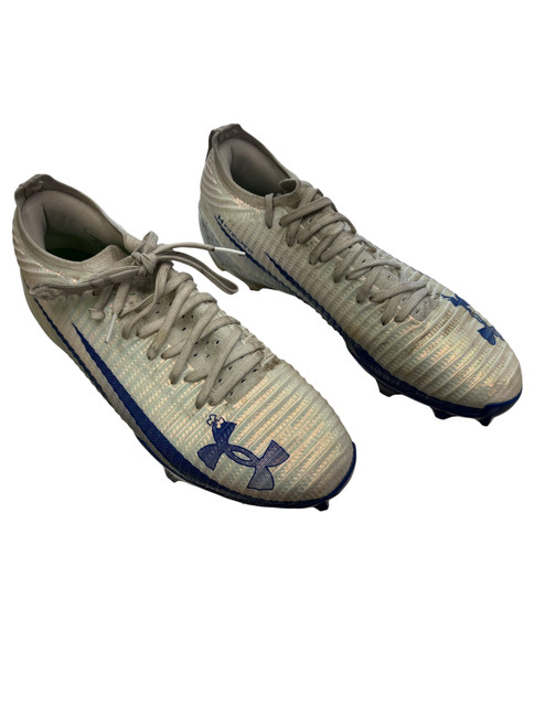Vist Large View of Product Image Which is Used Under Armour Adult FB Cleats White Senior 11