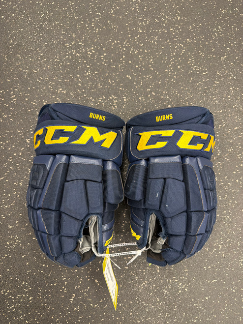 Vist Large View of Product Image Which is Used CCM PRO Senior Gloves Navy Blue 14"