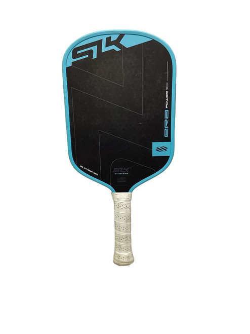 Vist Large View of Product Image Which is Used SLK ERA POWER Pickleball Racquet Black And Sky Blue