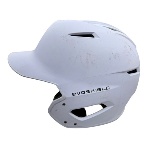 Vist Large View of Product Image Which is Used Evoshield BATTING HELMET Batting Helmet No Mask White SM