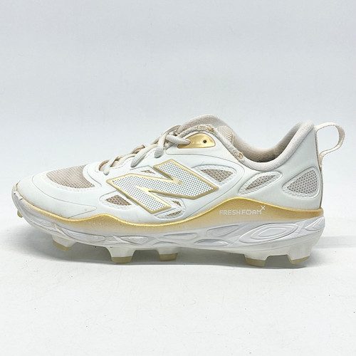 Vist Large View of Product Image Which is Used New Balance FRESH FOAM VELO V4 BB/SB Cleats White Senior 8.5