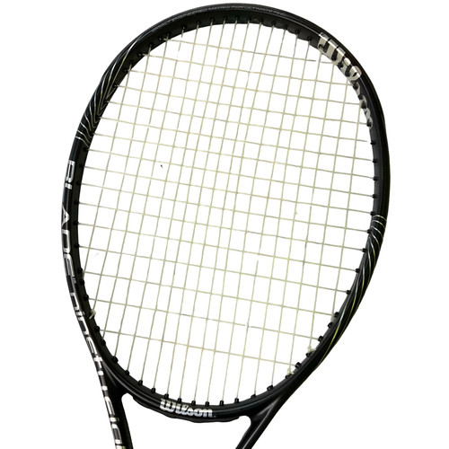 Vist Large View of Product Image Which is Used Wilson BLADE 98S Adult Tennis Racquet Black 4 1/2"