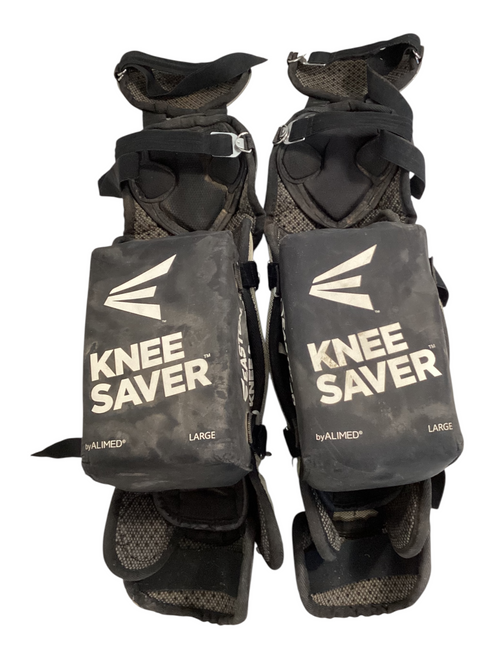 Vist Large View of Product Image Which is Used Rawlings WITH KNEE SAVER Catchers Leg Guards Black