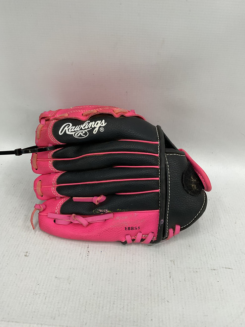 Vist Large View of Product Image Which is Used Rawlings ST10BP BB/SB Glove RH Throw Pink 10"