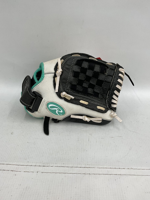 Vist Large View of Product Image Which is Used Rawlings FP110BW BB/SB Glove RH Throw Black 11"