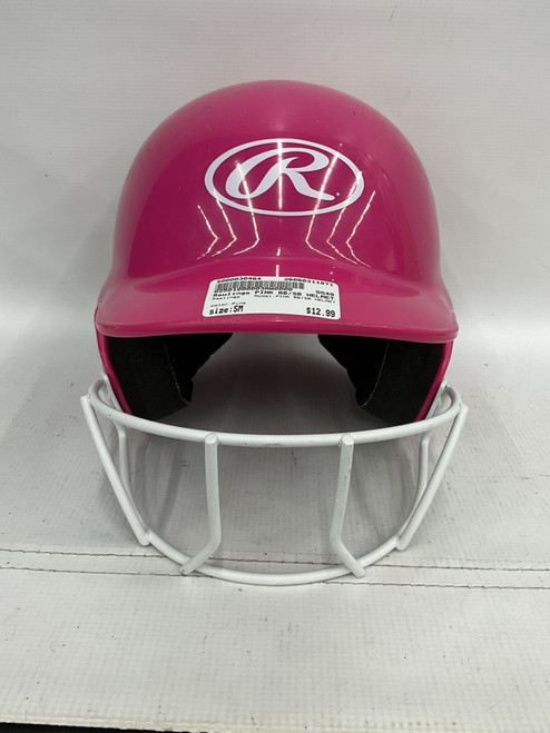 Vist Large View of Product Image Which is Used Rawlings PINK BB/SB HELMET Batting Helmet w/Mask Pink SM