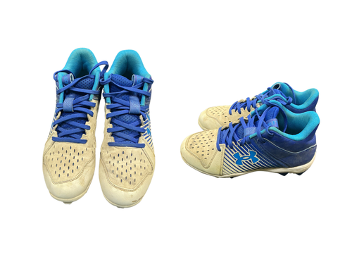 Vist Large View of Product Image Which is Used Under Armour LEAD OFF BB/SB Cleats Royal Blue Junior 04.5