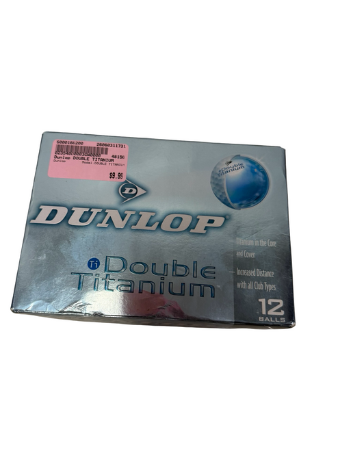 Vist Large View of Product Image Which is New Dunlop DOUBLE TITANIUM 12 Pack - Golf Balls