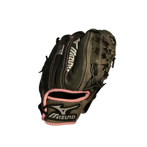 Vist Large View of Product Image Which is Used Mizuno FINCH BB/SB Glove RH Throw Black 10"