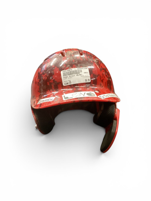 Vist Large View of Product Image Which is Used Under Armour HELMET Batting Helmet No Mask Red One Size