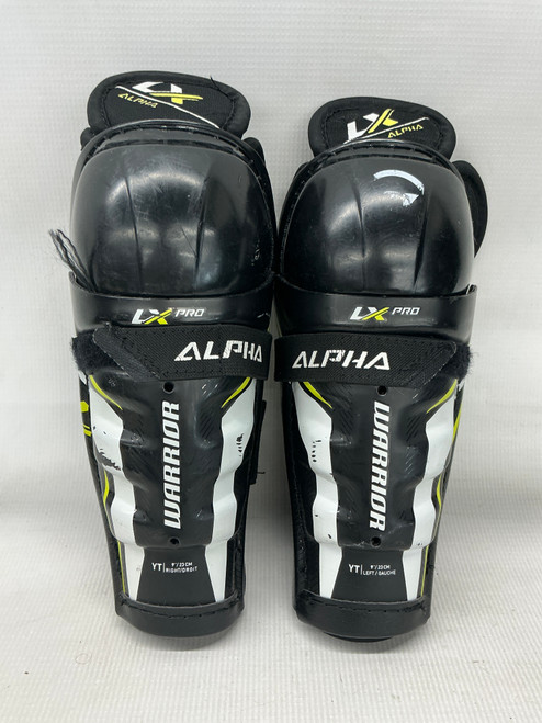Vist Large View of Product Image Which is Used Warrior LX ALPHA Youth Shin Guards Black 9"