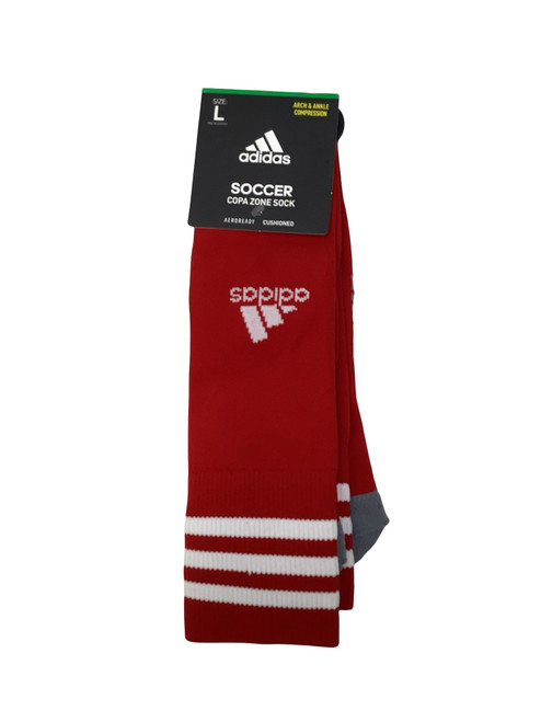Vist Large View of Product Image Which is Used Adidas COPA ZONE RED SOCKS Soccer Socks Red LG