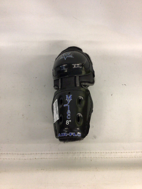 Vist Large View of Product Image Which is Used Mylec AIR FLO Junior Shin Guards Black 8"