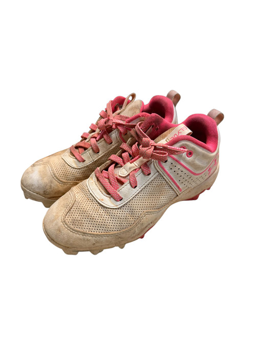 Vist Large View of Product Image Which is Used Under Armour GLYDE BB/SB Cleats White Junior 02.5