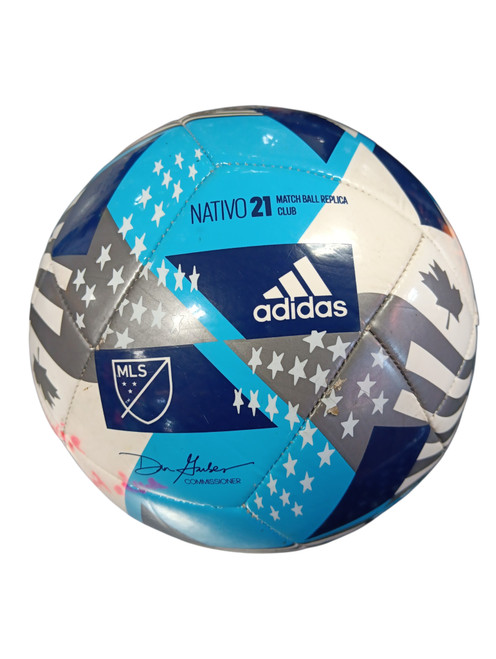 Vist Large View of Product Image Which is Used Adidas MLS All Size Soccer Ball Royal Blue 3