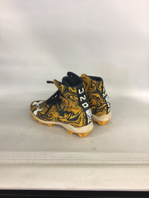 Vist Large View of Product Image Which is Used Under Armour Jr FB Cleats Black And Yellow Junior 03