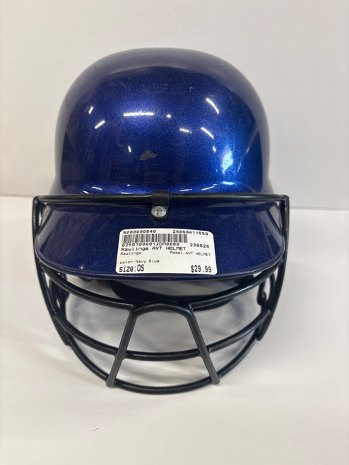 Vist Large View of Product Image Which is Used Rawlings AVT HELMET Batting Helmet w/Mask Navy Blue One Size