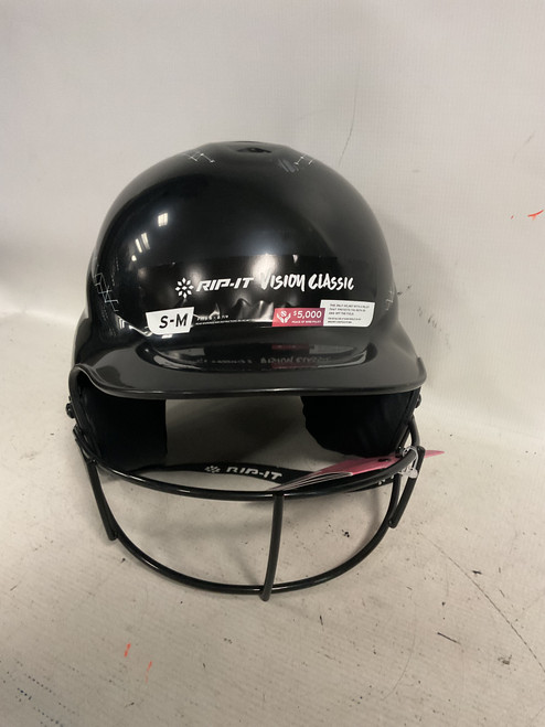 Vist Large View of Product Image Which is Used RIP-IT VISION CLASSIC Batting Helmet w/Mask Black S/M