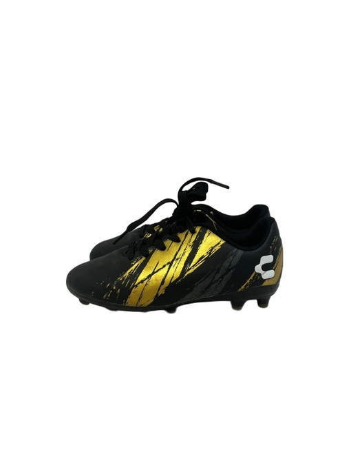 Vist Large View of Product Image Which is Used Charly Youth 13 Soccer Cleats Black And Gold