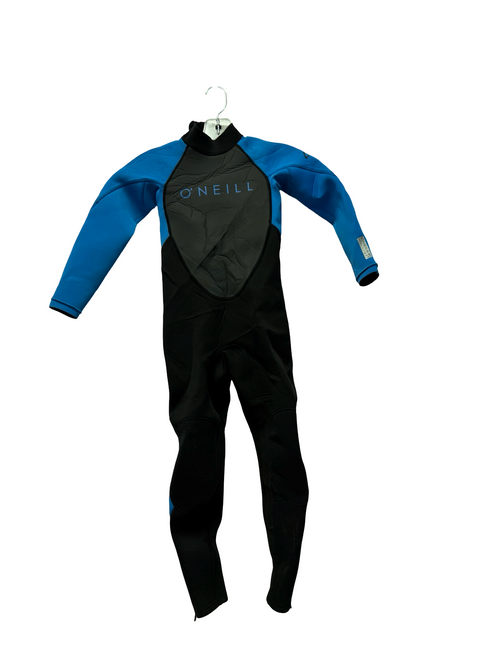 Vist Large View of Product Image Which is Used O'Neill REACTOR II 3.2 Junior Full Suit Black And Carolina Blue Wetsuit Size 6