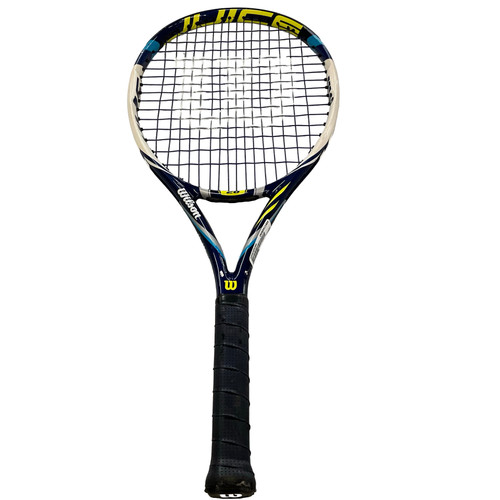 Vist Large View of Product Image Which is Used Wilson JUICE 26 Junior Tennis Racquet Navy Blue 26"
