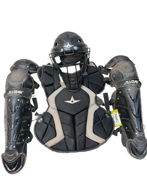 Vist Large View of Product Image Which is Used All Star CPCC1216PS-1 Catchers Chest Protector Black Intermed
