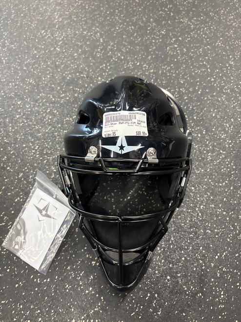Vist Large View of Product Image Which is Used All-Star MVP-FS-XSM Catchers Helmet w/Mask Black XS