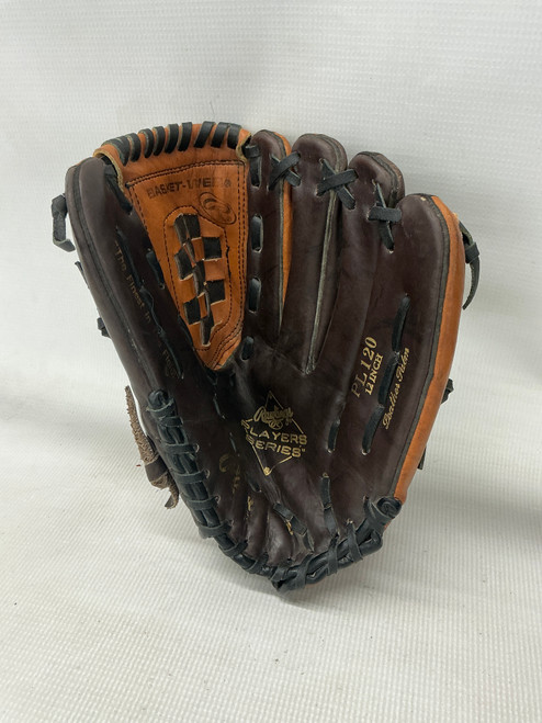 Vist Large View of Product Image Which is Used Rawlings PL120 BB/SB Glove RH Throw Brown 12"