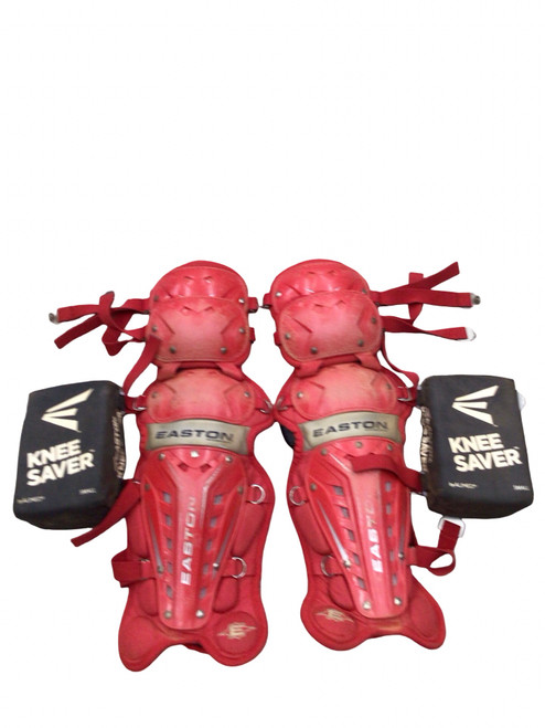 Vist Large View of Product Image Which is Used Easton EASTON SHIN GUARDS Catchers Leg Guards Red Intermed