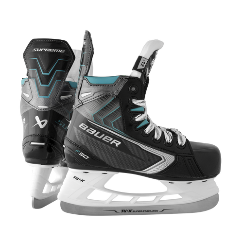 Vist Large View of Product Image Which is Comfortable and easy to break in. This skate is perfect for young, emerging players looking to take the next step in their game through the ideal balance of support and flex.