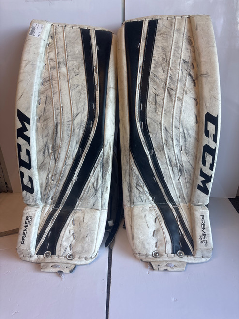 Vist Large View of Product Image Which is Used CCM PREMIER R1.9 Goalie Leg Pads Junior None 31"