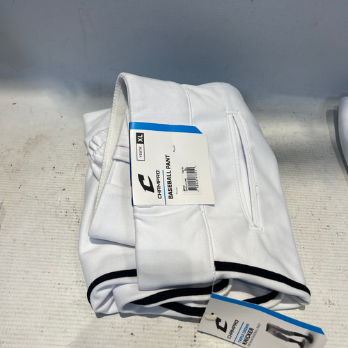 Vist Large View of Product Image Which is Used Champro GREY WITH BLACK STRIPE BB/SB Pant Boys White Youth