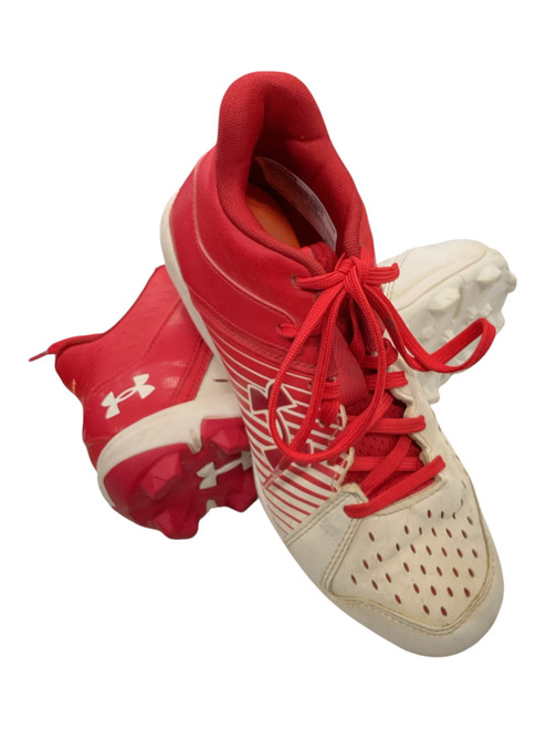 Vist Large View of Product Image Which is Used Under Armour BASEBALL CLEAT BB/SB Cleats Red Junior 06