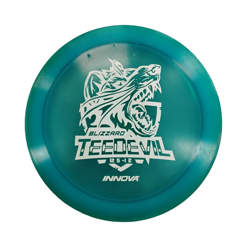 Vist Large View of Product Image Which is Used Innova BLIZARD TEEDEVIL Disc Golf Driver Royal Blue 156g