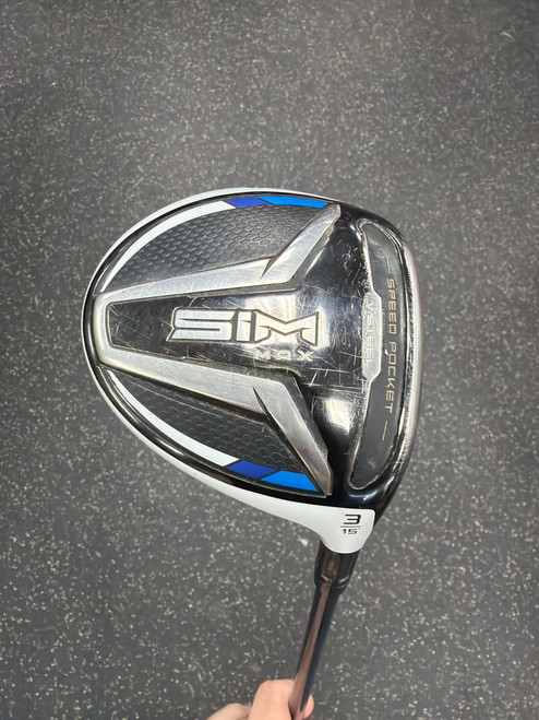 Vist Large View of Product Image Which is Used Taylormade SIM MAX Mens Fairway Wood RH 3 Wood