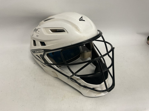 Vist Large View of Product Image Which is Used Easton JEN SCHRO Catchers Helmet w/Mask White LG