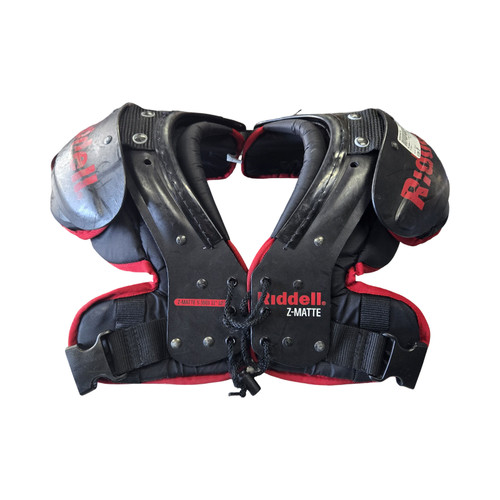 Vist Large View of Product Image Which is Used Riddell Z-MATTE SP SM FB Shoulder Pads Black SM