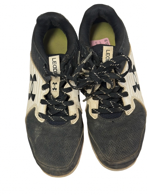 Vist Large View of Product Image Which is Used Under Armour LEADOFF Low 3023449-002 Baseball Cleats Black Junior 03.5