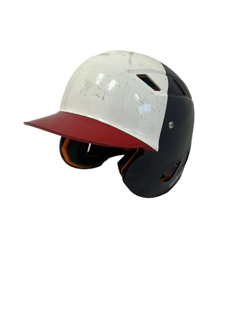 Vist Large View of Product Image Which is Used Schutt Sr OSFM Batting Helmet White/Red/Navy 