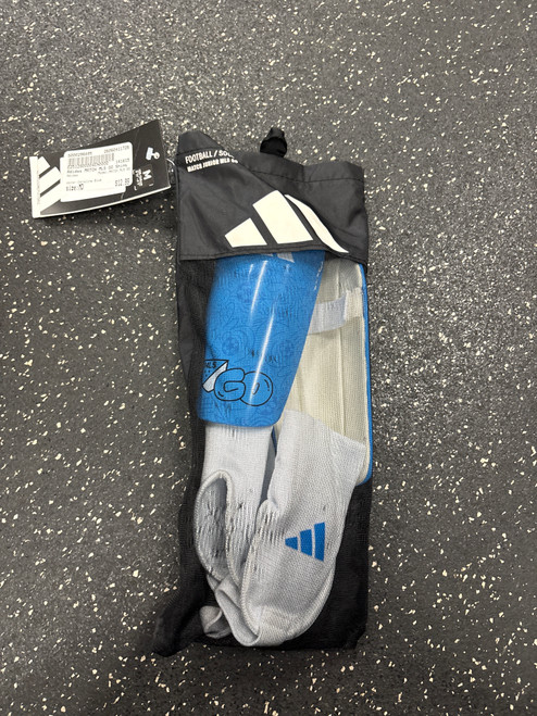 Vist Large View of Product Image Which is Used Adidas MATCH MLS GO Soccer Shin Guards Junior Carolina Blue MD