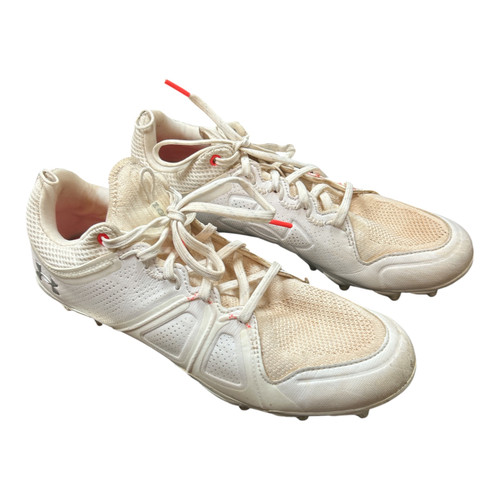 Vist Large View of Product Image Which is Used Under Armour GLORY CLEATS 9.5 BB/SB Cleats White Senior 9.5