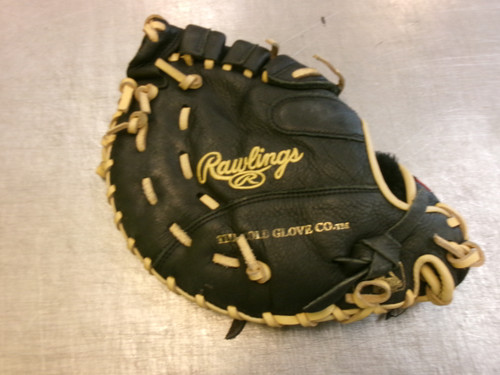 Vist Large View of Product Image Which is Used Rawlings HIGHLIGHT SERIES BB/SB First Base RH Throw Black 11 1/2"