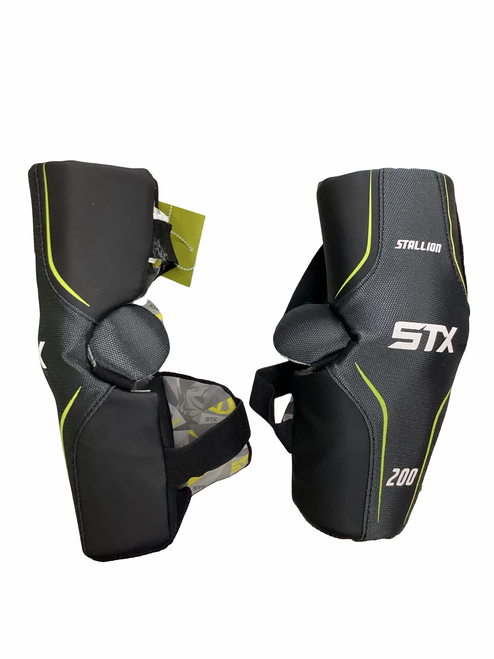 Vist Large View of Product Image Which is Used STX STALLION 200 Lacrosse Arm Pads/Guards Black MD