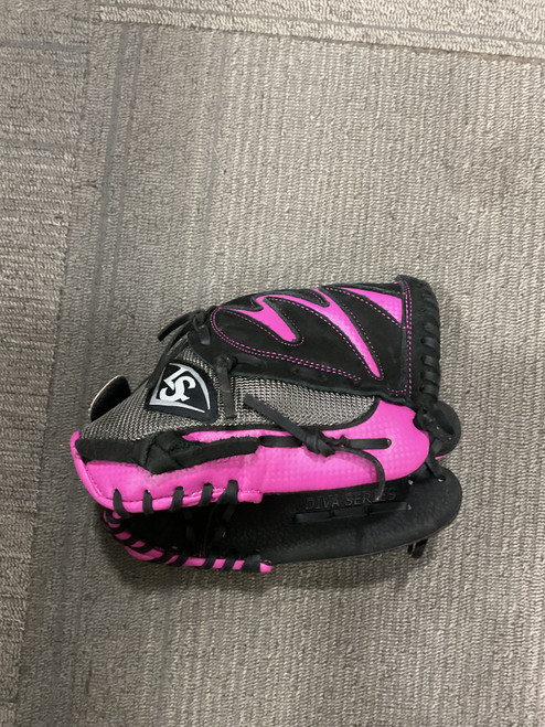 Vist Large View of Product Image Which is Used Louisville Slugger DIVA SERIES BB/SB Glove RH Throw Purple 10 1/2"