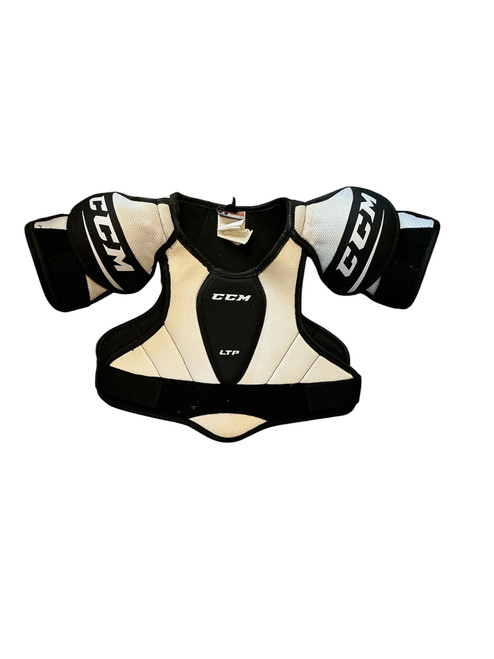 Vist Large View of Product Image Which is Used CCM LTP JR SHOULDER Junior Shoulder Pads White MD