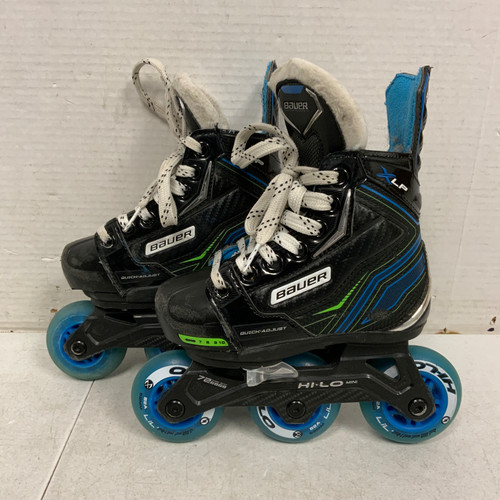 Vist Large View of Product Image Which is Used Bauer XLP YOUTH 9-13 Roller Hockey Skates Black Adjustable