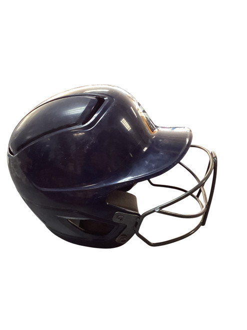 Vist Large View of Product Image Which is Used Easton BLUE HELMET W MASK Batting Helmet w/Mask Navy Blue SM