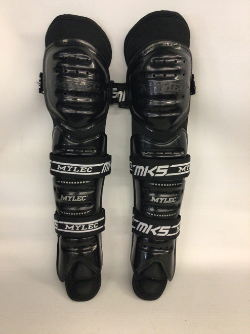 Vist Large View of Product Image Which is Used Mylec MK5 Junior Shin Guards Black 13"