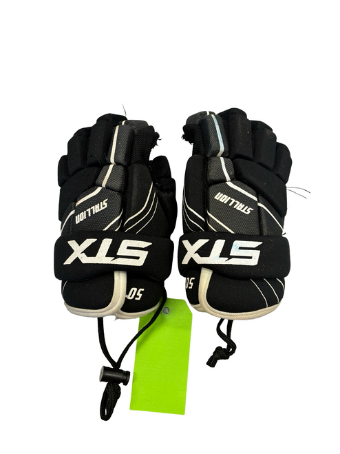 Vist Large View of Product Image Which is Used STX STALLION Lacrosse Gloves Junior Black SM