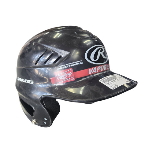 Vist Large View of Product Image Which is Used Rawlings VAPOR 6 1/2 - 7 1/2 HELMET Batting Helmet No Mask Black One Size